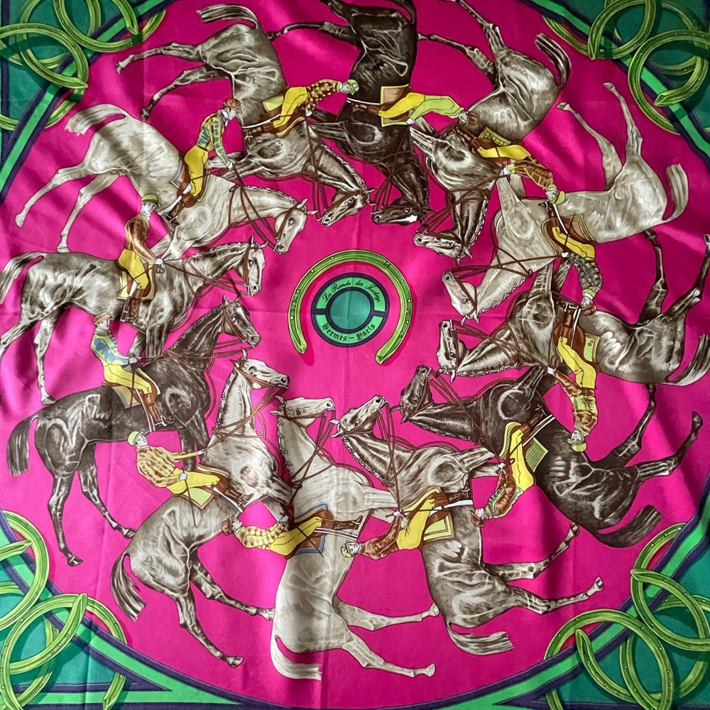 Hermès La Ronde Des Jockeys Silk Scarf.